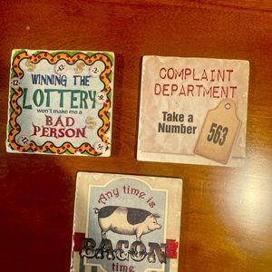 Set of 3 beverage coasters - stone/ceramic